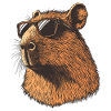 Capybara with Sunglasses – Retro Cartoon