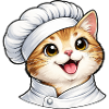 Cute Cat Chef Cartoon Motif