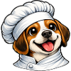 Cute Chef Dog Cartoon Motif