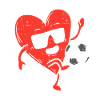 Soccer Heart with Sunglasses