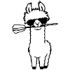 Cool Llama Alpaga, lunettes de soleil à fléchettes avec une bouche mignonne