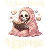 Lesender Totenkopf mit Rosendecke