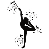 Gymnast with baton rhythmic gymnastics