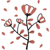 Pink branches Floral motif