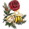 Honey Bee Dreaming Among Roses