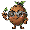 Coconut Nerd with Glasses