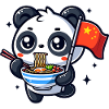 Panda Bear Noodles Cina Ramen Asia Bowl