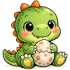 Dino with egg