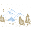 Night Mountain Camping Scene