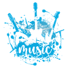 Electric Blue Music Splash