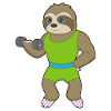 Sloth Bodybuilder Dumbbell Bodybuilding