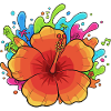 Hibiskus Splash Tropenfarben