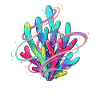 Neon Coral Swirl