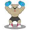 Bodybuilder chien haltères Culturisme