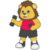 Lion Bodybuilder Dumbbells Bodybuilding