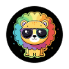 Cute Rainbow Lion with Glasses