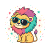 Regenbogenlöwe mit Brille