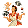 Retro Pin-Up Mom – Multitasking Illustration