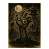Moonlit Night Zombie Hand on Cemetery