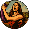 Pop Art Woman with Eggplant