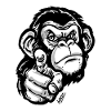 Monochrome Monkey Pointing