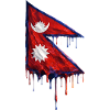 Nepal Flagge Tropfenkunst