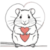 Heart Hamster Love Design