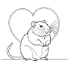 Herz-Ratte im Herzrahmen