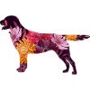 Blumenerfüllte Hundesilhouette Labrador Retriever