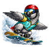 African grey parrot snowboard