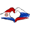 Paraguay Russia Flag Hands Heart Shape