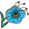 Handgezeichnete blaue Blume Kinder Kind