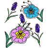 Summer Garden Flowers Retro Flower