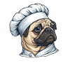 Pug Cook Illustration Cartoon Motif