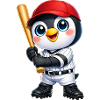 Cute Penguin Baseball Cartoon Motif