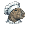 Capybara Chef Cartoon Motif