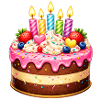 Birthday cake with candles