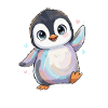 Pastel Penguin Heart Delight