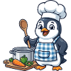 Penguin Chef Vegetable Cooking
