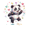 Kuschelpanda im Farbenregen