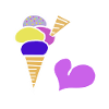 Eiscreme Eis  Eiswaffel Kinder Retro 60er