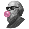 Socrates with chewing gum and sunglasses