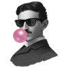 Nikola with chewing gum and sunglasses