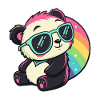 Panda Sun Cool Rainbow