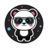 Kawaii chic panda pastel retro glasses
