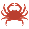 Crimson Crab Silhouette