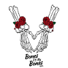 Skeleton Heart with Roses
