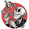 Skeleton Bubble Blower Illustration