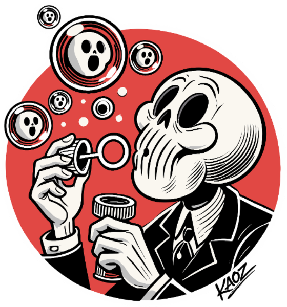 Skelet Bubbelblazer Illustratie