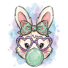 Bunny Wearing Glasses Bubble Gum Rabbit